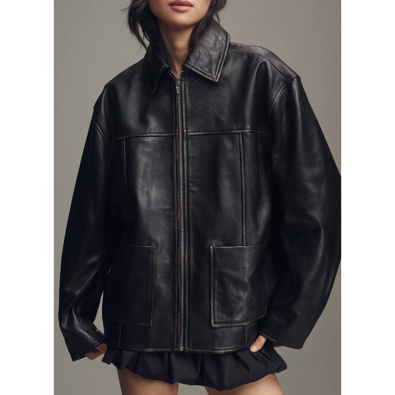 New Reformation Veda Bennett Leather Jacket